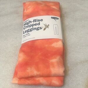 Old Navy High Rise Cropped Leggings woman’s orange pink pant New Sz XS